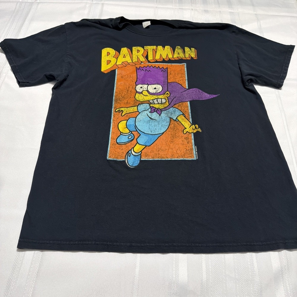 Vintage Y2K The Simpsons Bartman Graphic T-Shirt Black Large Mens Cartoon Tee
